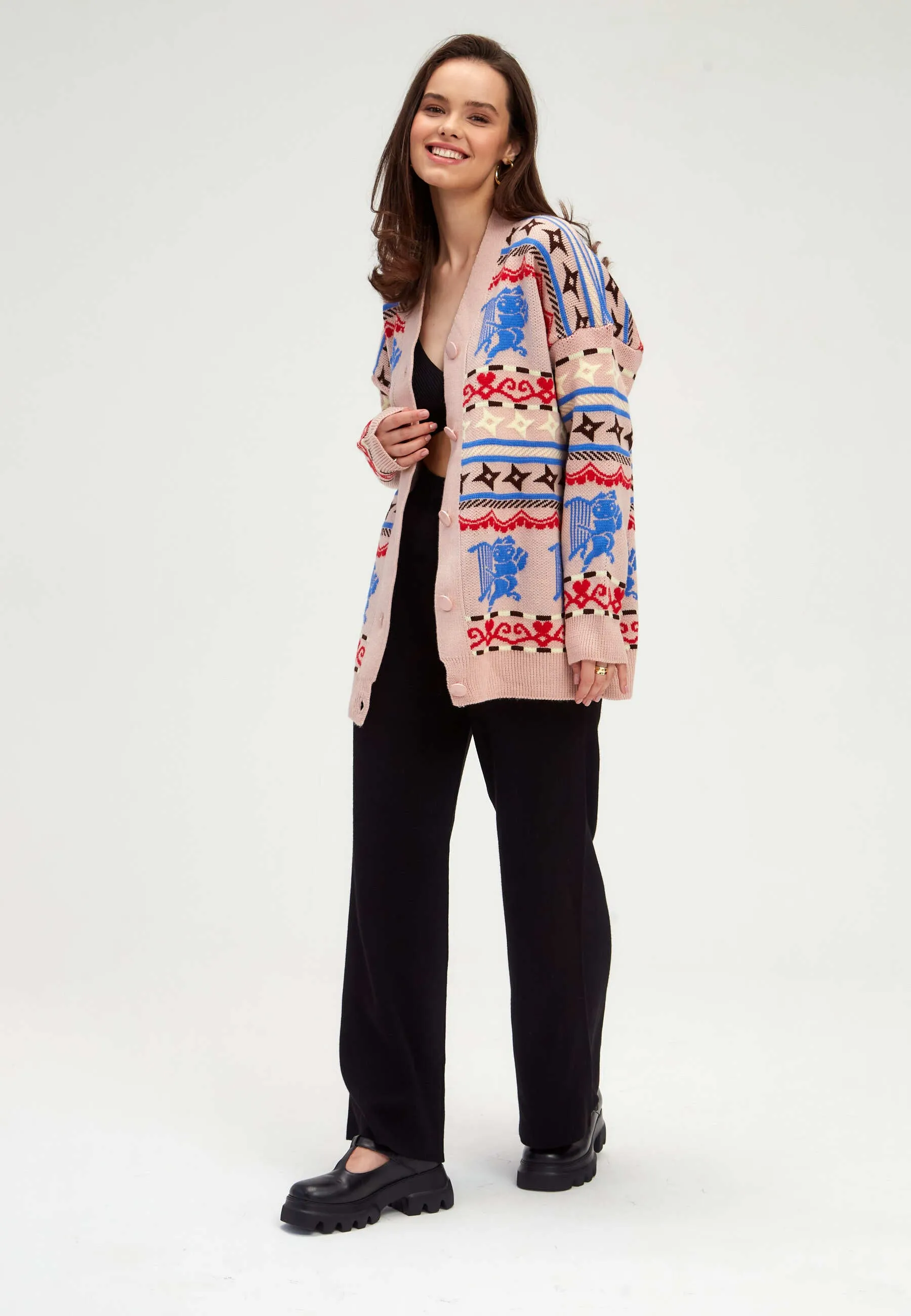 Multicoloured Button-Up Cardigan - Cupid