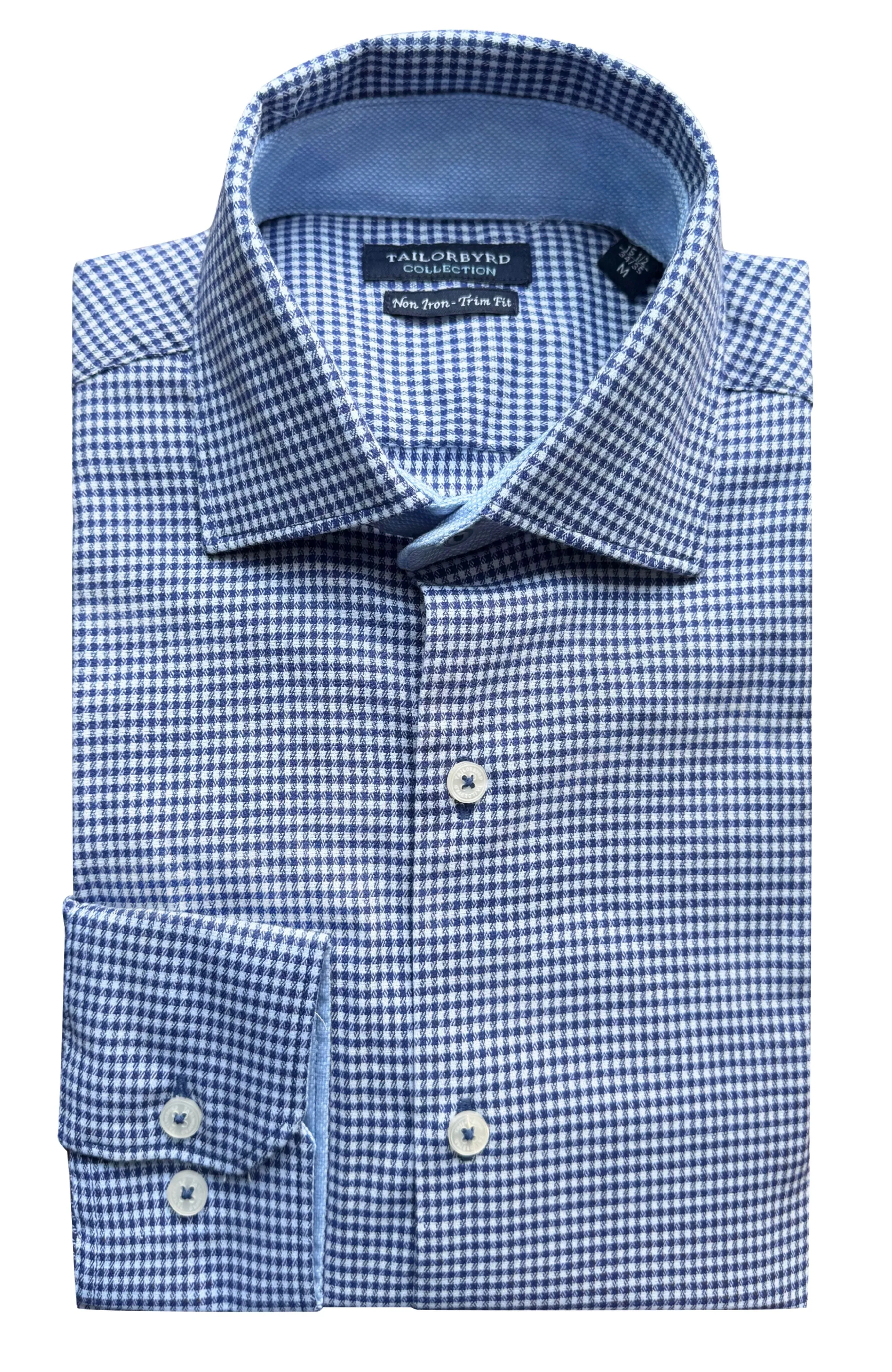 Navy Dobby Check Dress Shirt