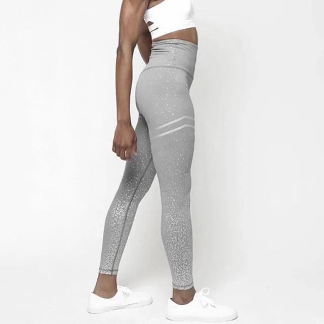 New Hotsale Women Gold Print Leggings No Transparent Exercise Fitness