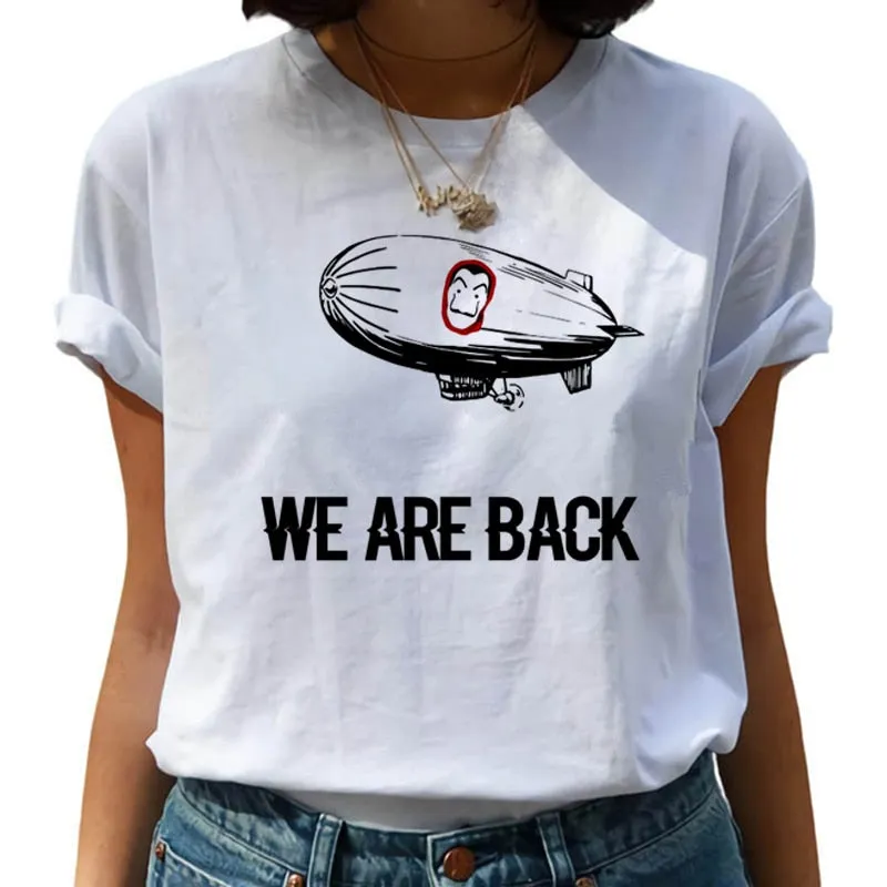 New Money Heist Harajuku T Shirts Women La Casa De Papel Hip Hop T-shirts Fashion House of Paper Tshirt Fashion Top Tees Female