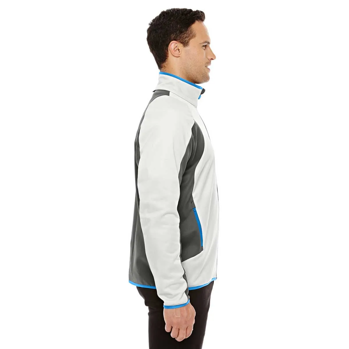 North End Men's Crystal Quartz/Dark Graphite Colorblock Performance Fleece Jacket
