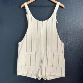 Oak Fort Cotton-Linen Striped Romper