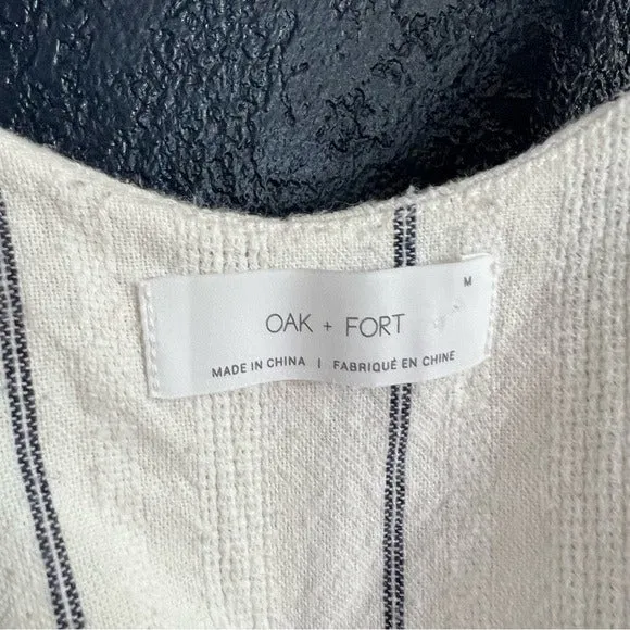 Oak Fort Cotton-Linen Striped Romper