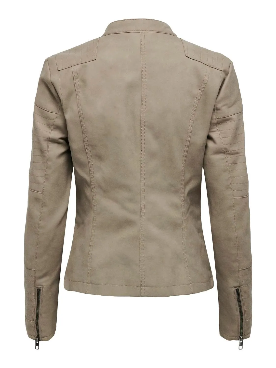 ONLY Onlava Faux Leather Jacked in Weathered Teak