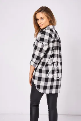 Oversized Check Shirt In Super Longline