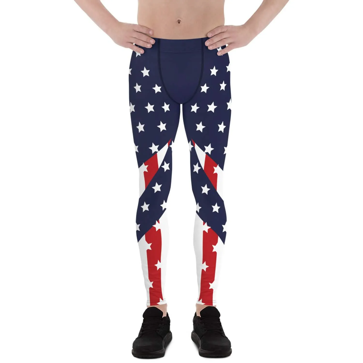 Performance-Driven Patriotic Leggings for Active Men