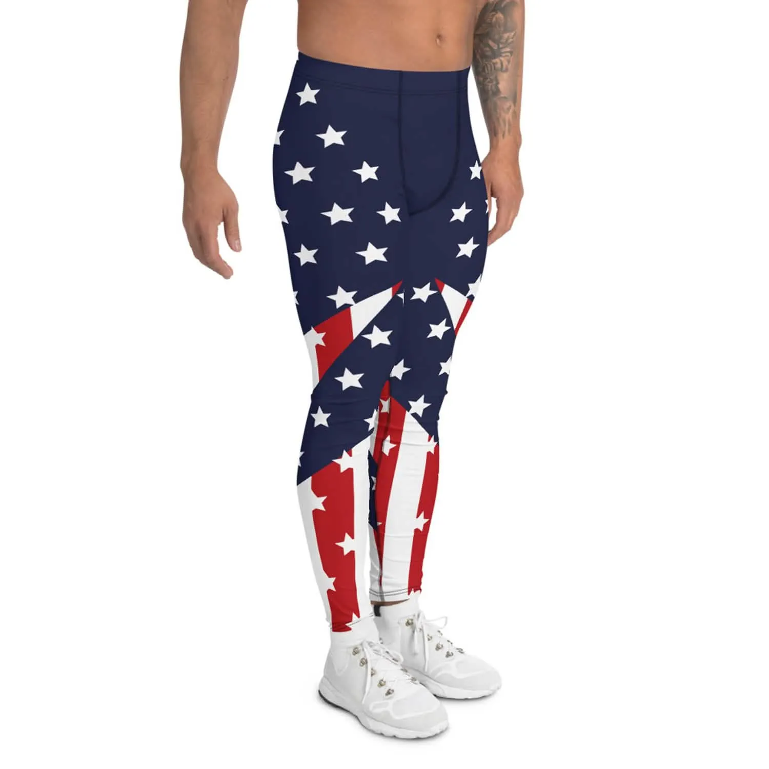 Performance-Driven Patriotic Leggings for Active Men