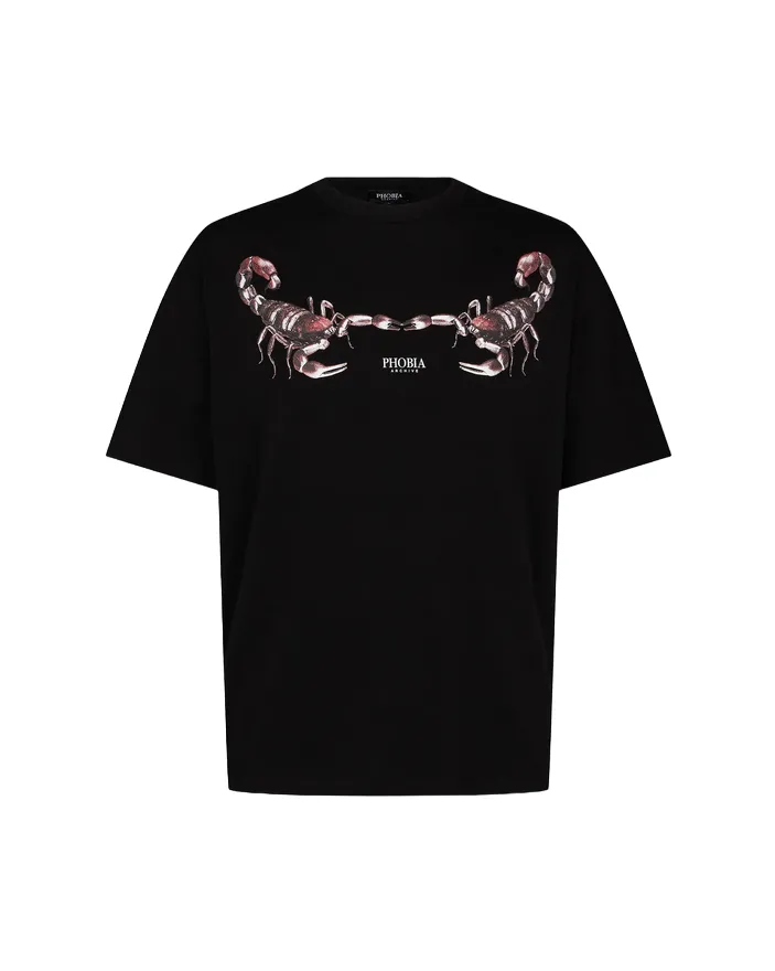 Phobia T-shirt unisex nera con Scorpione verde PH00214