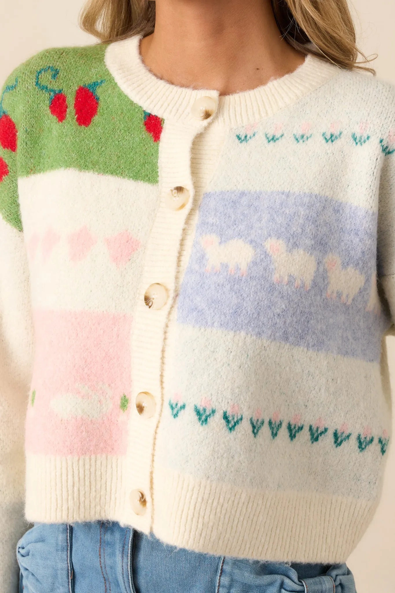 Picture Perfect Ivory Button Front Cardigan