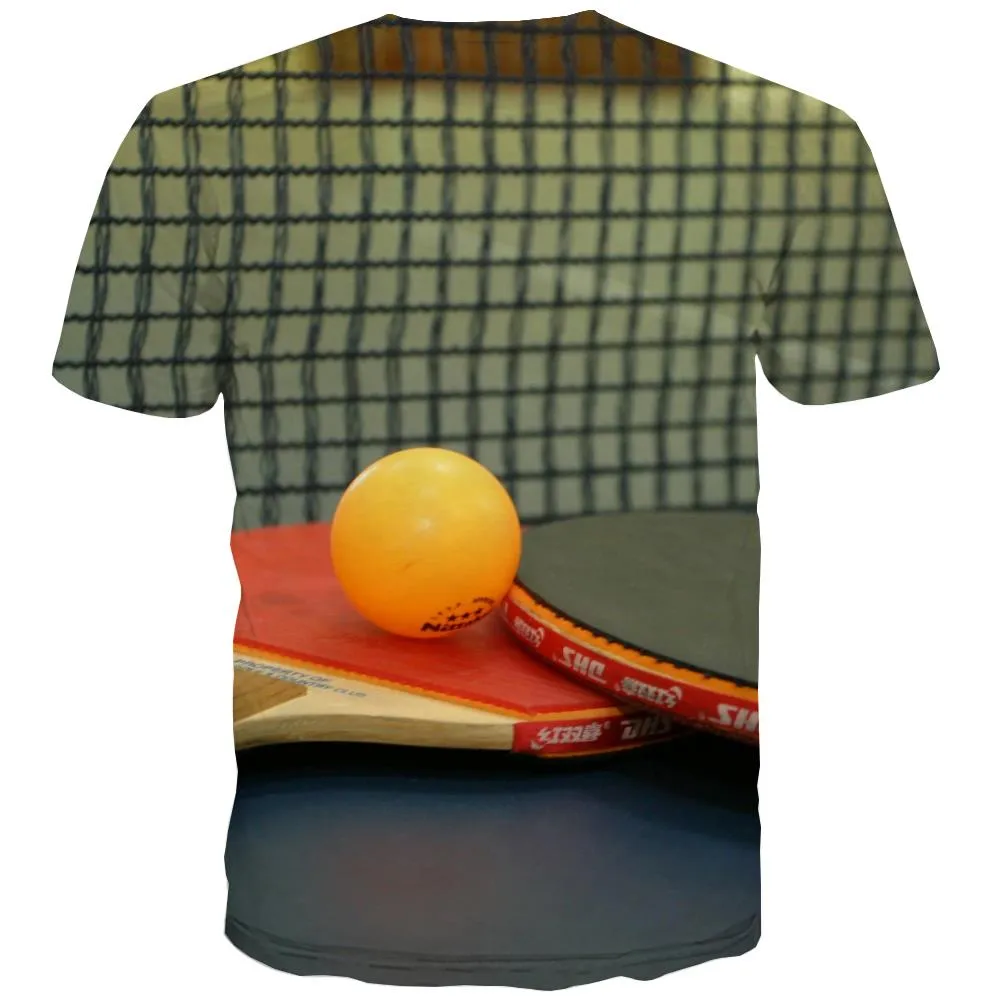 Pingpong T shirts Men Game Shirt Print Movement T shirts Funny Short Sleeve