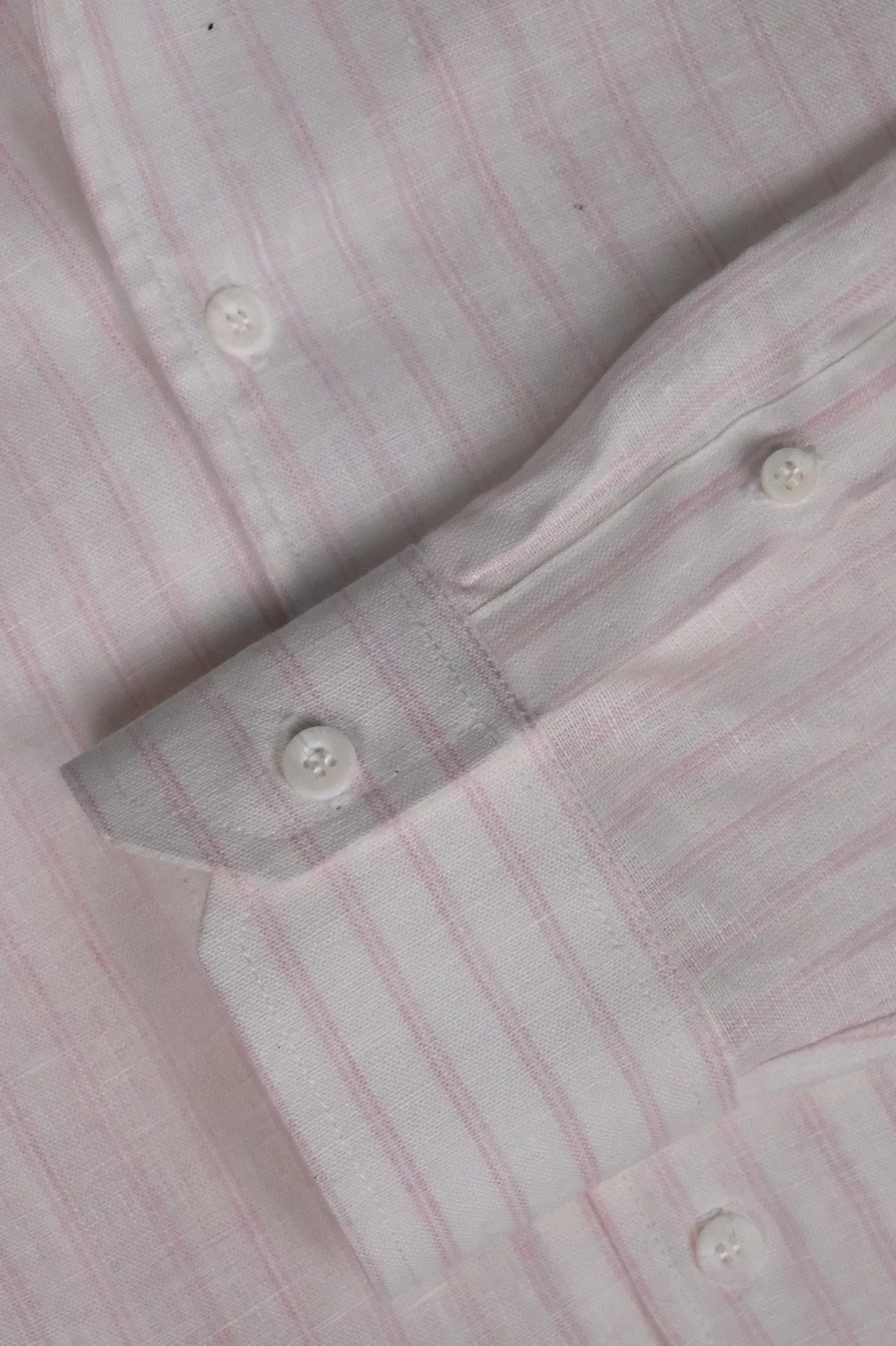 Pink Stripes Linen One Piece Collar Men Shirt