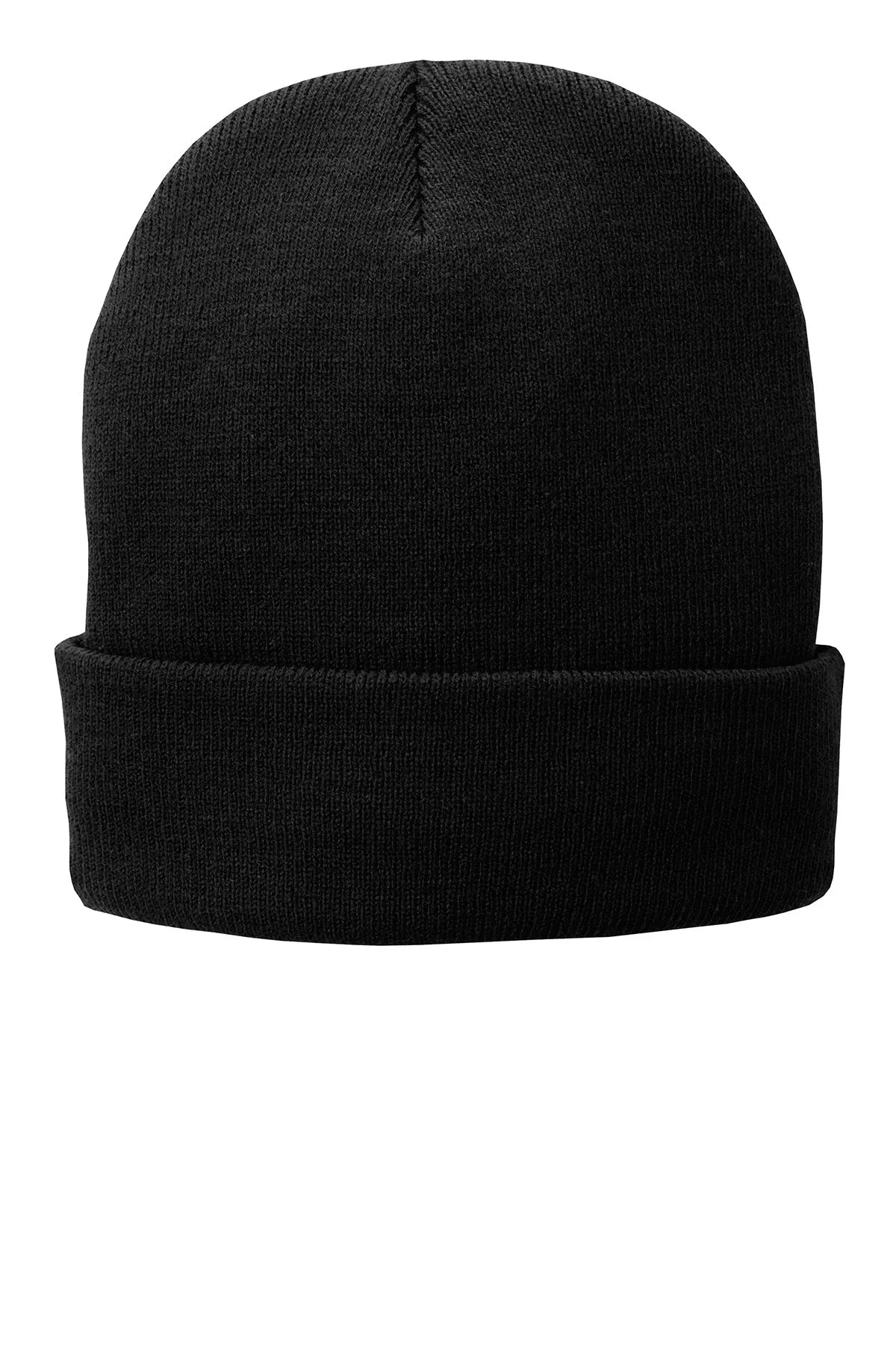 Port & Company Fleece Lined Custom Knit Caps, Black