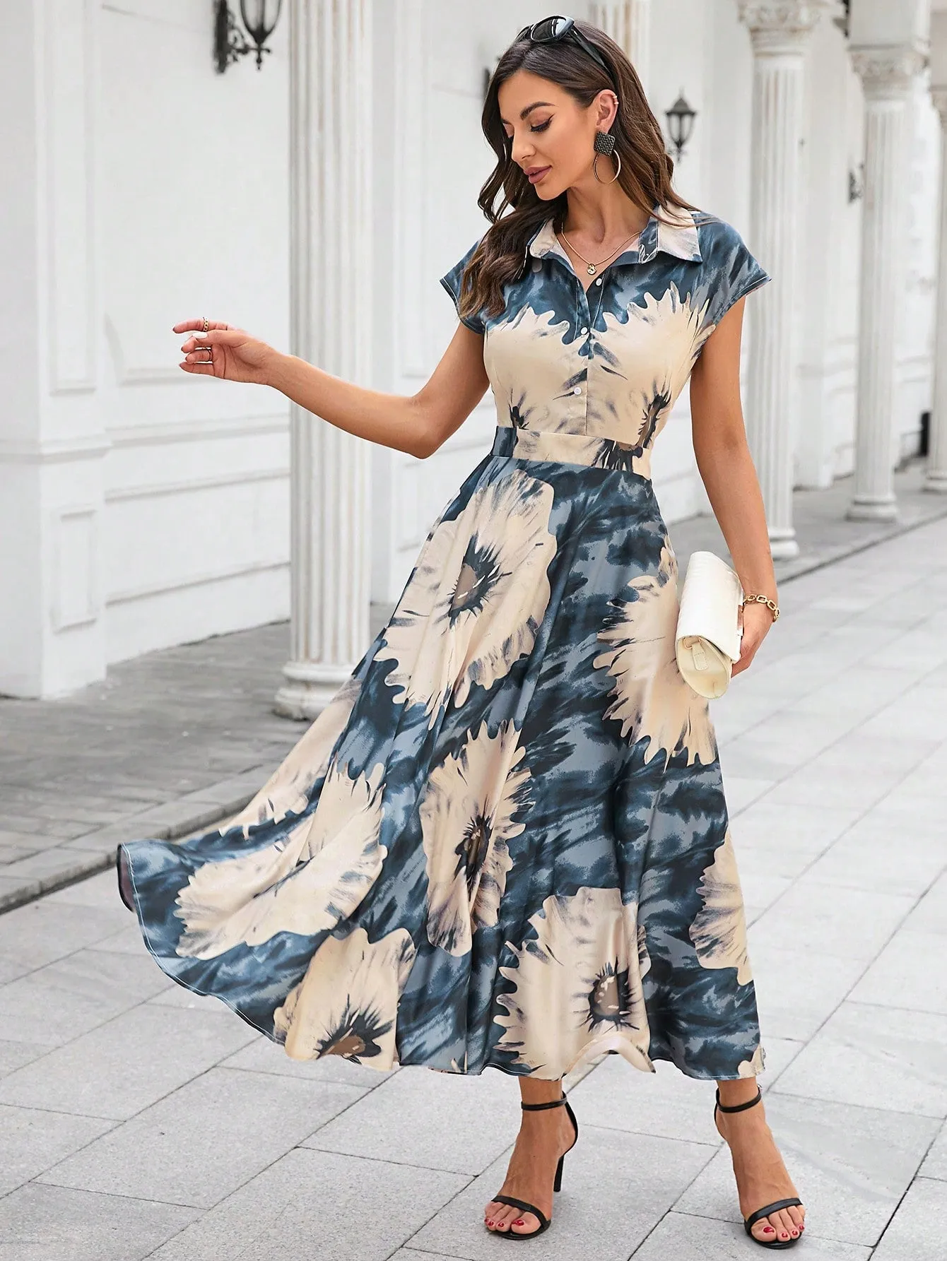 Privé Tie Dye Belted Shirt Dress