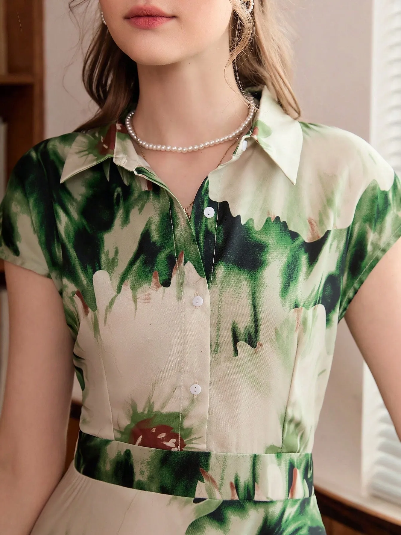 Privé Tie Dye Belted Shirt Dress
