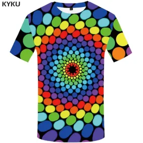 Psychedelic T shirt Men Colorful T-shirt 3d Dizziness Tshirt Anime Vortex Tshirts Print Geometric T shirts Funny Mens Fashion