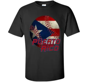 Puerto Rico Baseball Flag T Shirt Boricua Pride Tee
