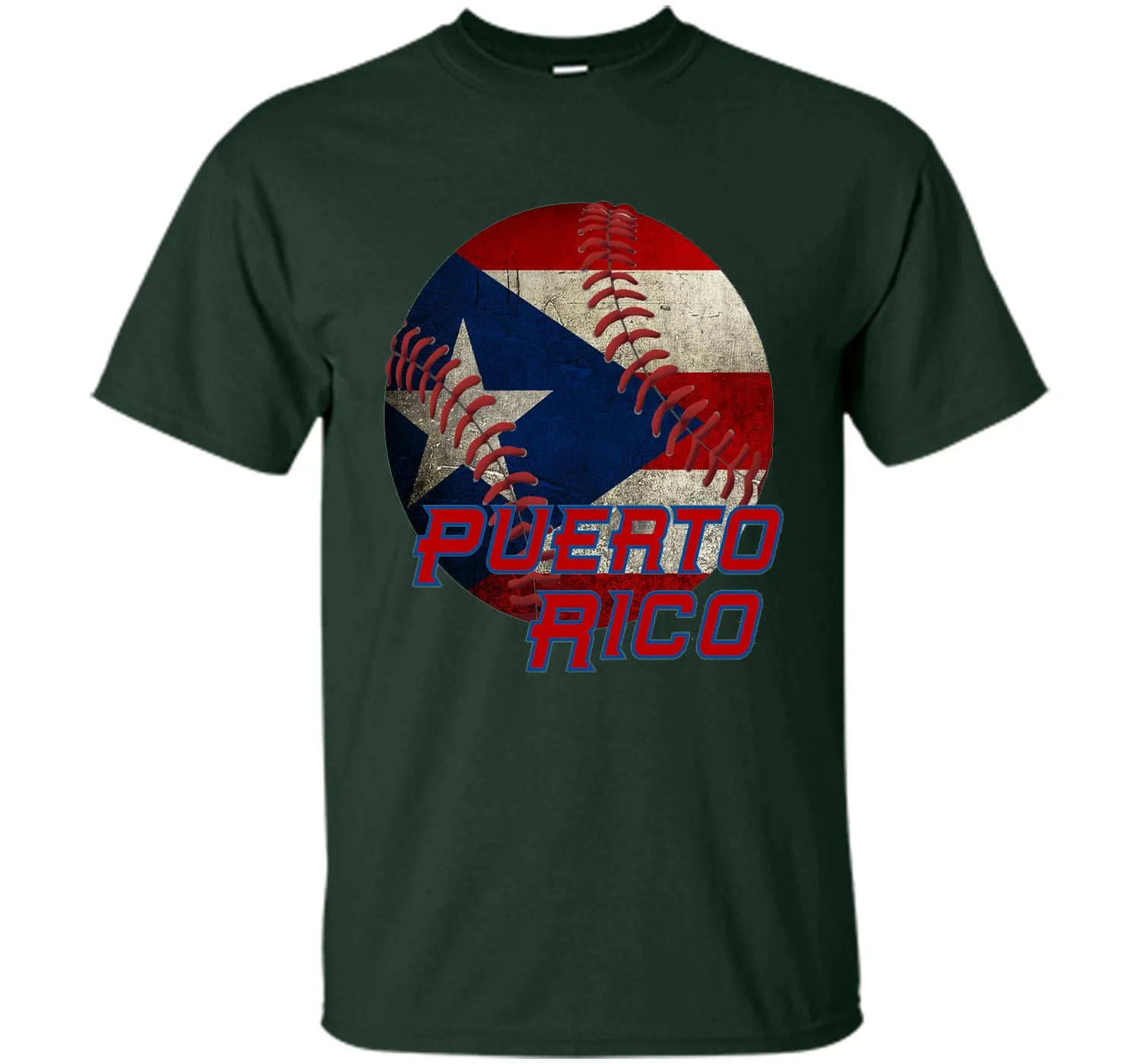 Puerto Rico Baseball Flag T Shirt Boricua Pride Tee