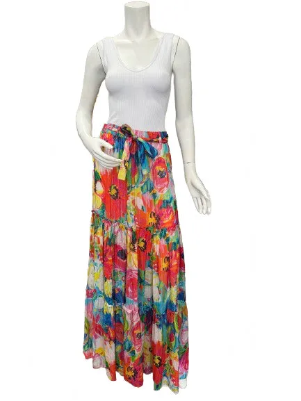 Qishma Colorful Floral Maxi Skirt