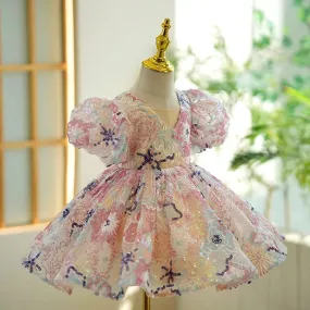 "Stella" Sparkling Floral Occasion Party Dress - 5 Colors