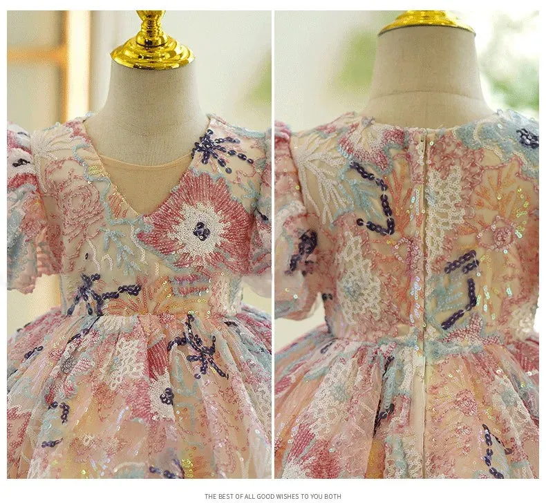 "Stella" Sparkling Floral Occasion Party Dress - 5 Colors