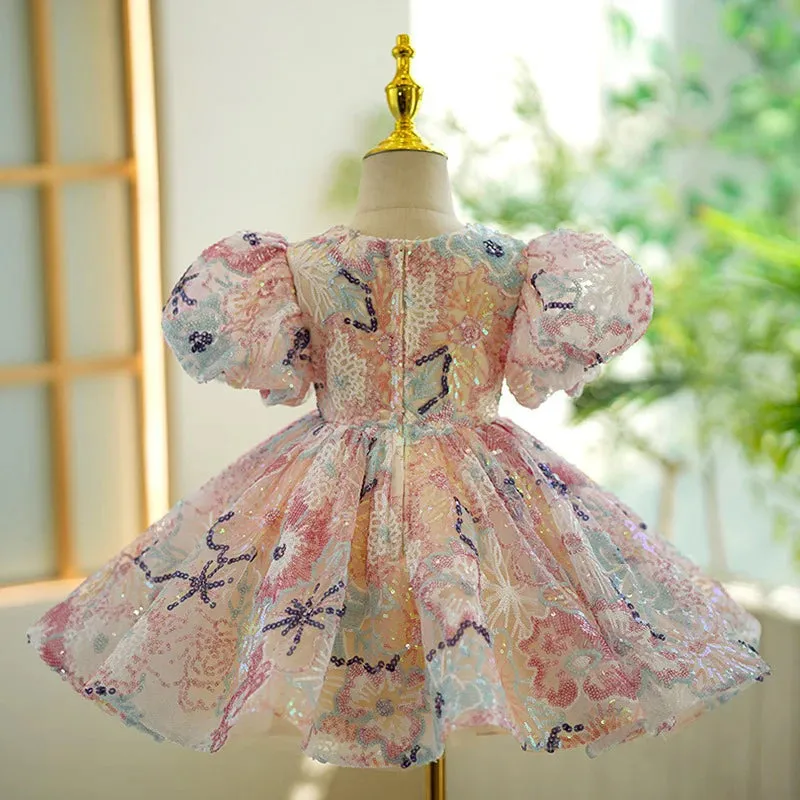 "Stella" Sparkling Floral Occasion Party Dress - 5 Colors