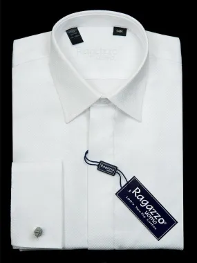Ragazzo 22942 Boy's Dress Shirt - French Cuff - Box Weave - White
