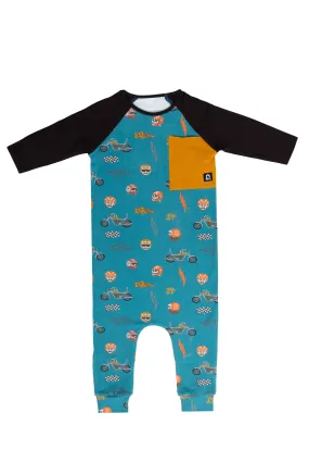 Rags Pocket Romper - Moto Gang