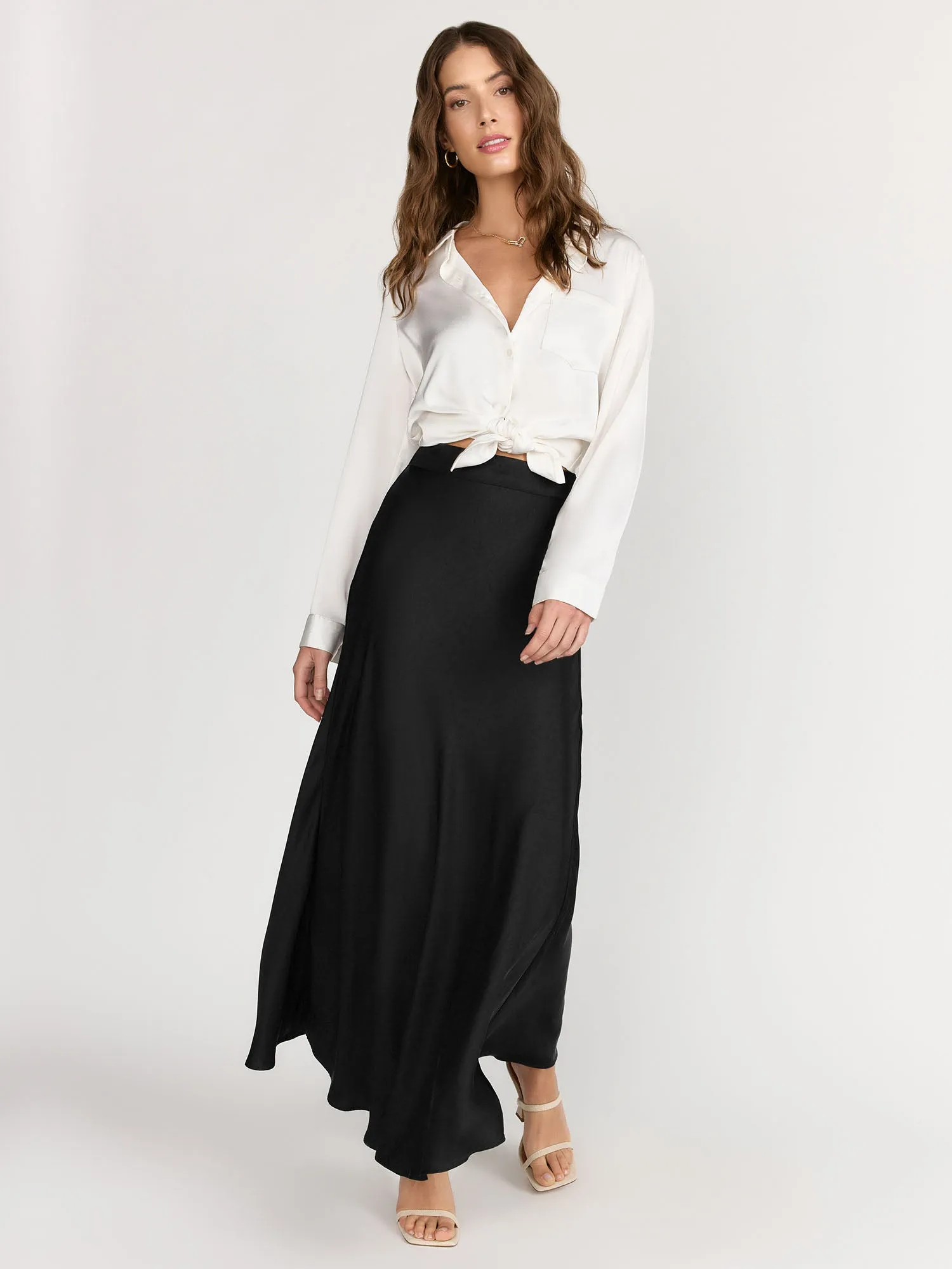 RD Style Satin Solid Maxi Skirt - Brands We Love