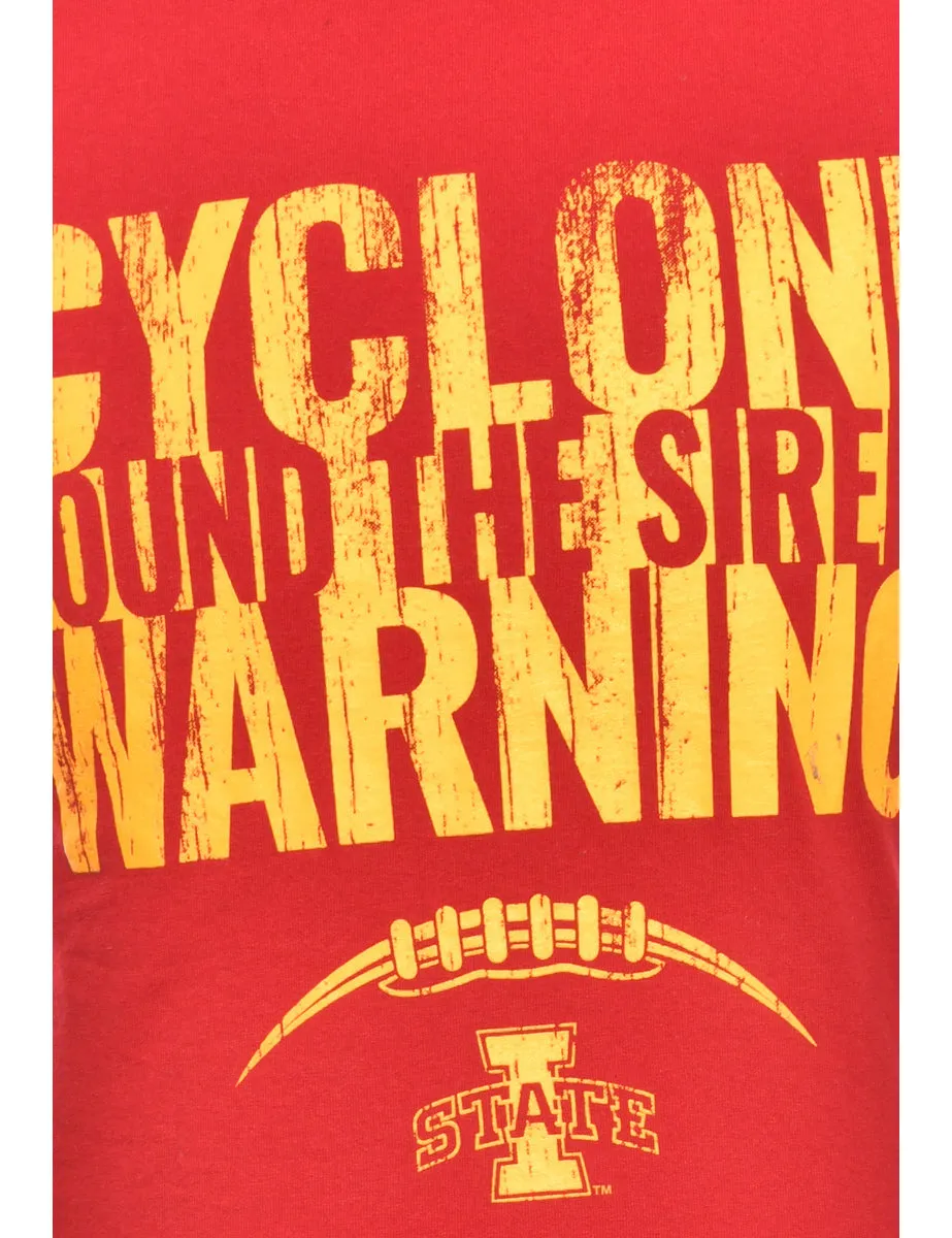 Red  & Yellow Jerzees Printed T-shirt - S
