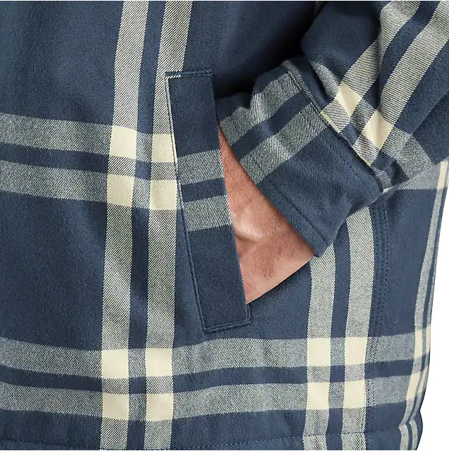 Relaxed Fit Flannel Sherpa-Lined Shirt Jacket - Weather Ash