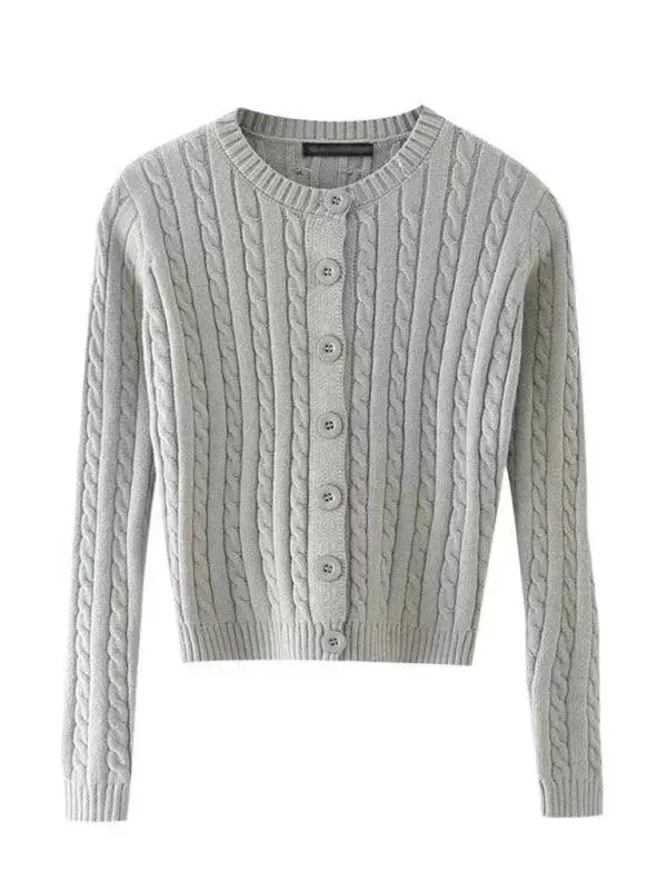 Retro Twist Women Cardigan Sweater