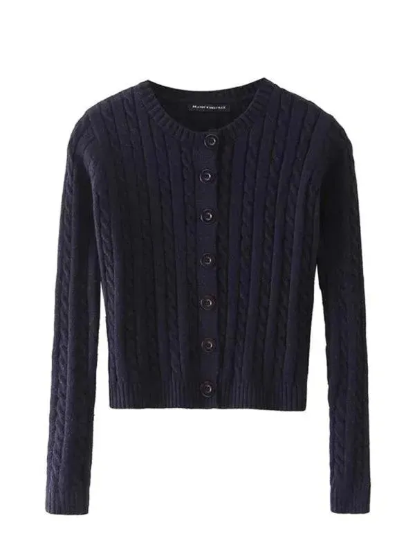 Retro Twist Women Cardigan Sweater
