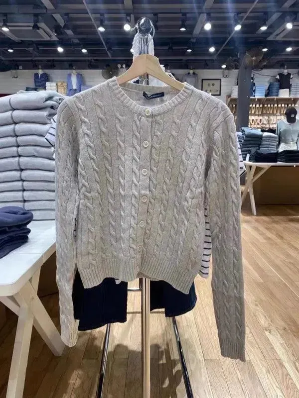 Retro Twist Women Cardigan Sweater