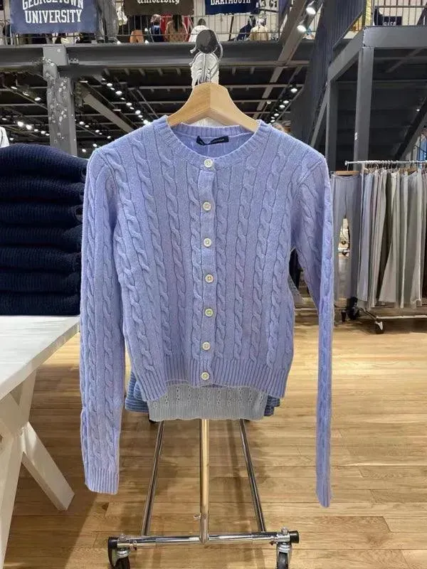 Retro Twist Women Cardigan Sweater