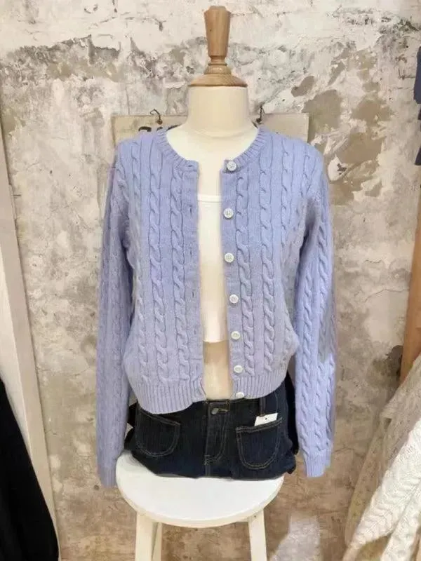 Retro Twist Women Cardigan Sweater