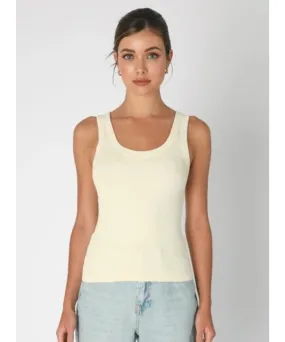Reversible Ribbed Tank - Buttercream