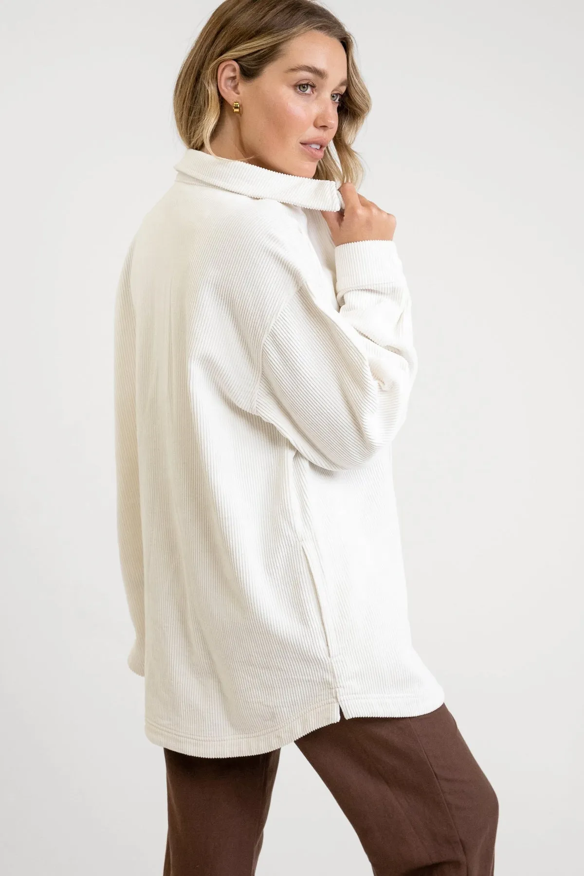 RHYTHM CORDUROY OVERSIZED SHACKET - IVORY