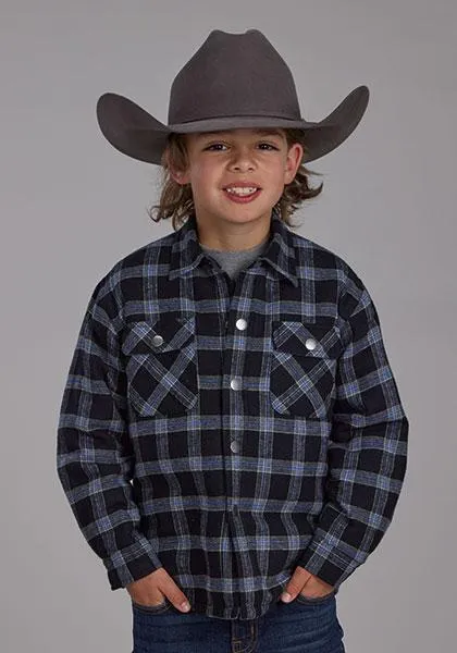 Roper Boy's Sherpa Lined Plaid Jacket