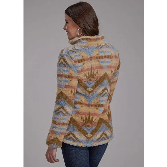 ROPER WOMENS POLAR FLEECE JACKET - BROWN AZTEC