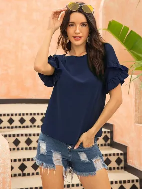 Ruffle Tier Sleeve Blouse