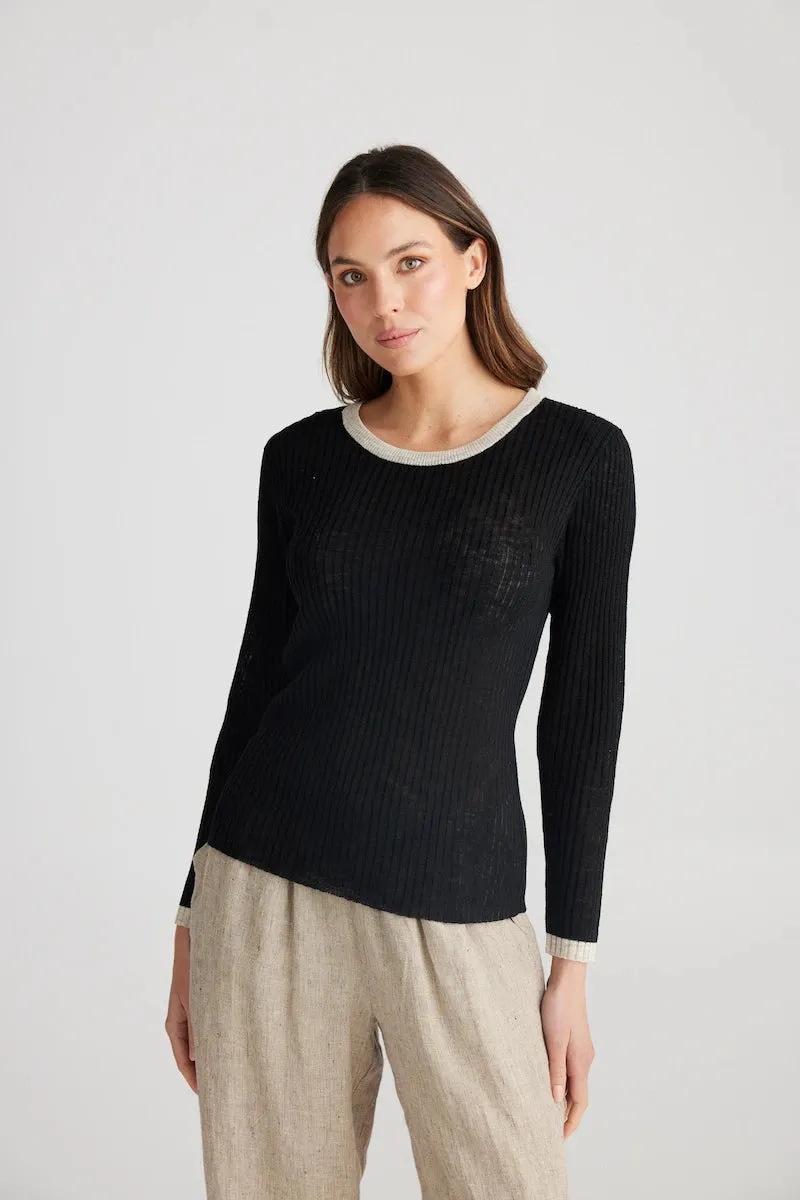 Saturn Long Sleeve Top - Black