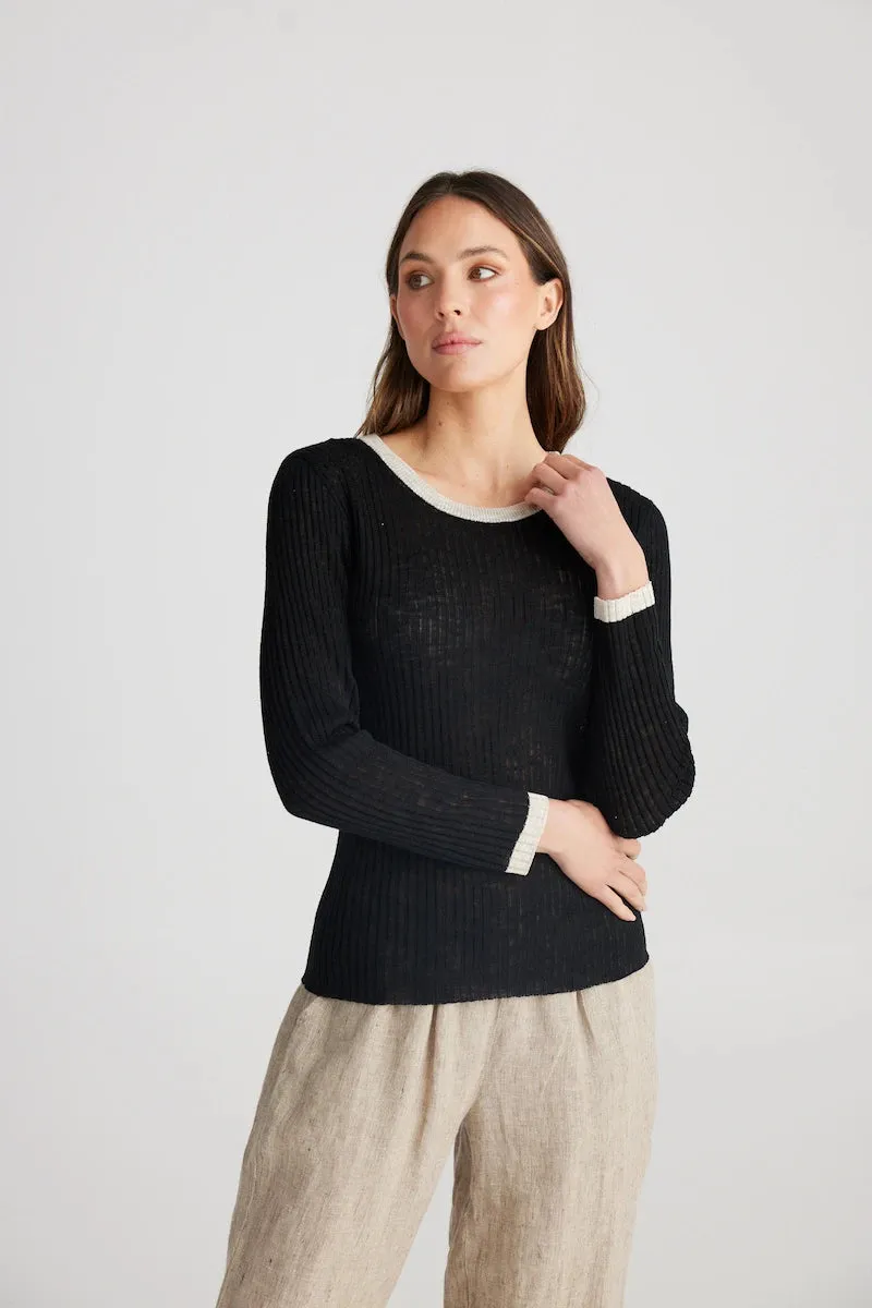 Saturn Long Sleeve Top - Black