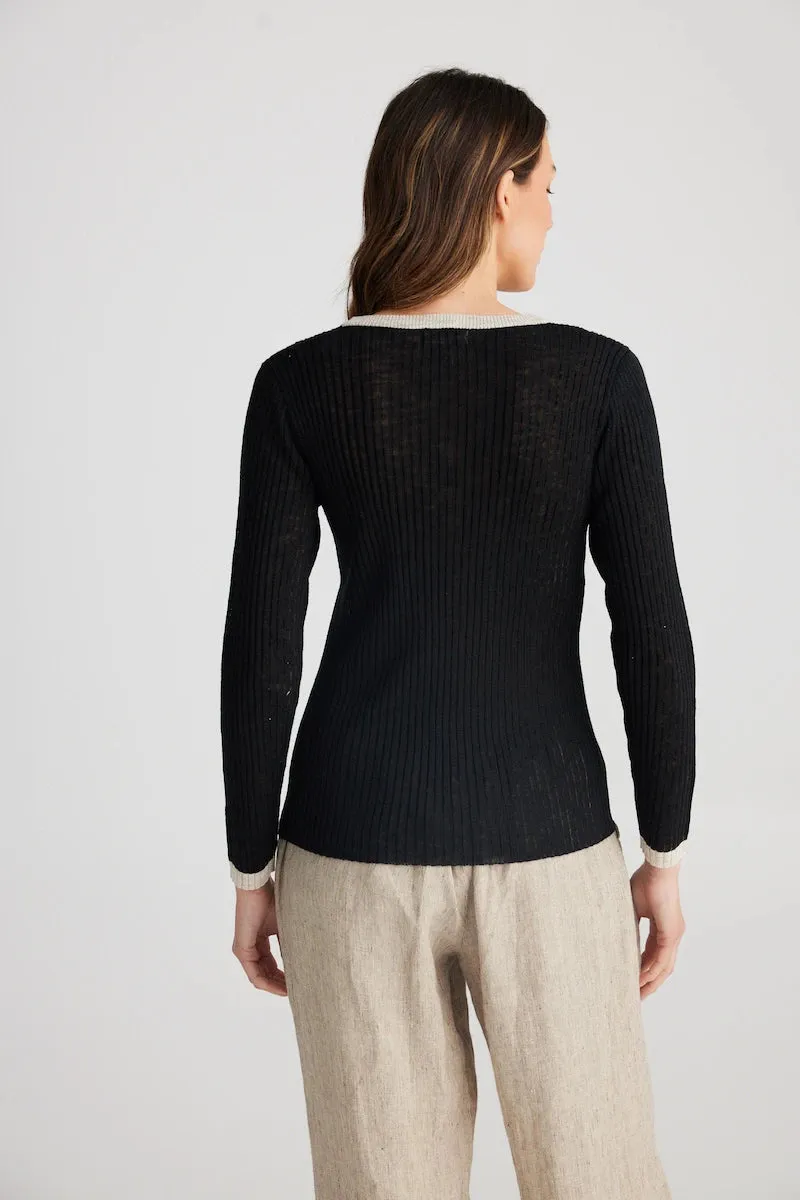 Saturn Long Sleeve Top - Black