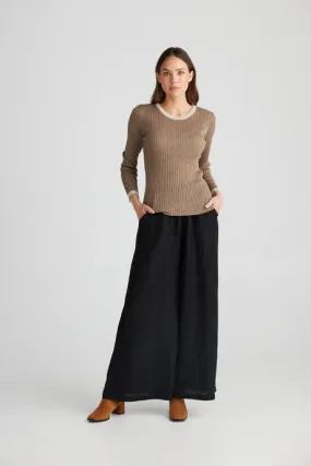 Saturn Long Sleeve Top - Taupe