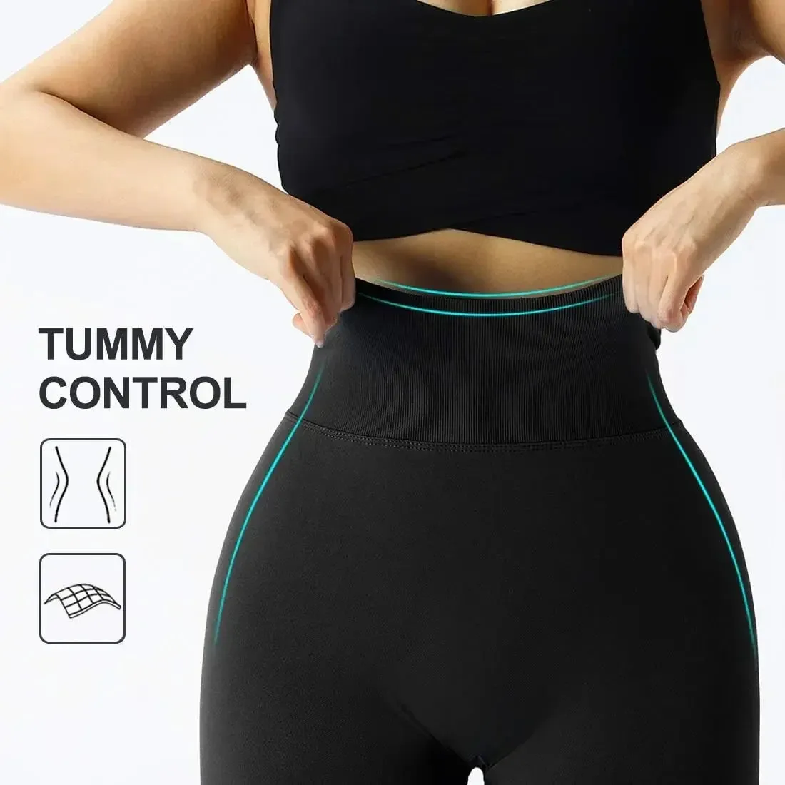 Seamless High-Waist Yoga Pants for Women – Peach Butt Lifting Gym Tights, Stretchy Fitness Leggings