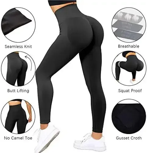 Seamless High-Waist Yoga Pants for Women – Peach Butt Lifting Gym Tights, Stretchy Fitness Leggings