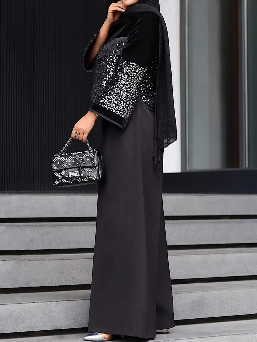 Sequin Tassels Patchwork Coat