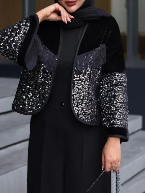 Sequin Tassels Patchwork Coat