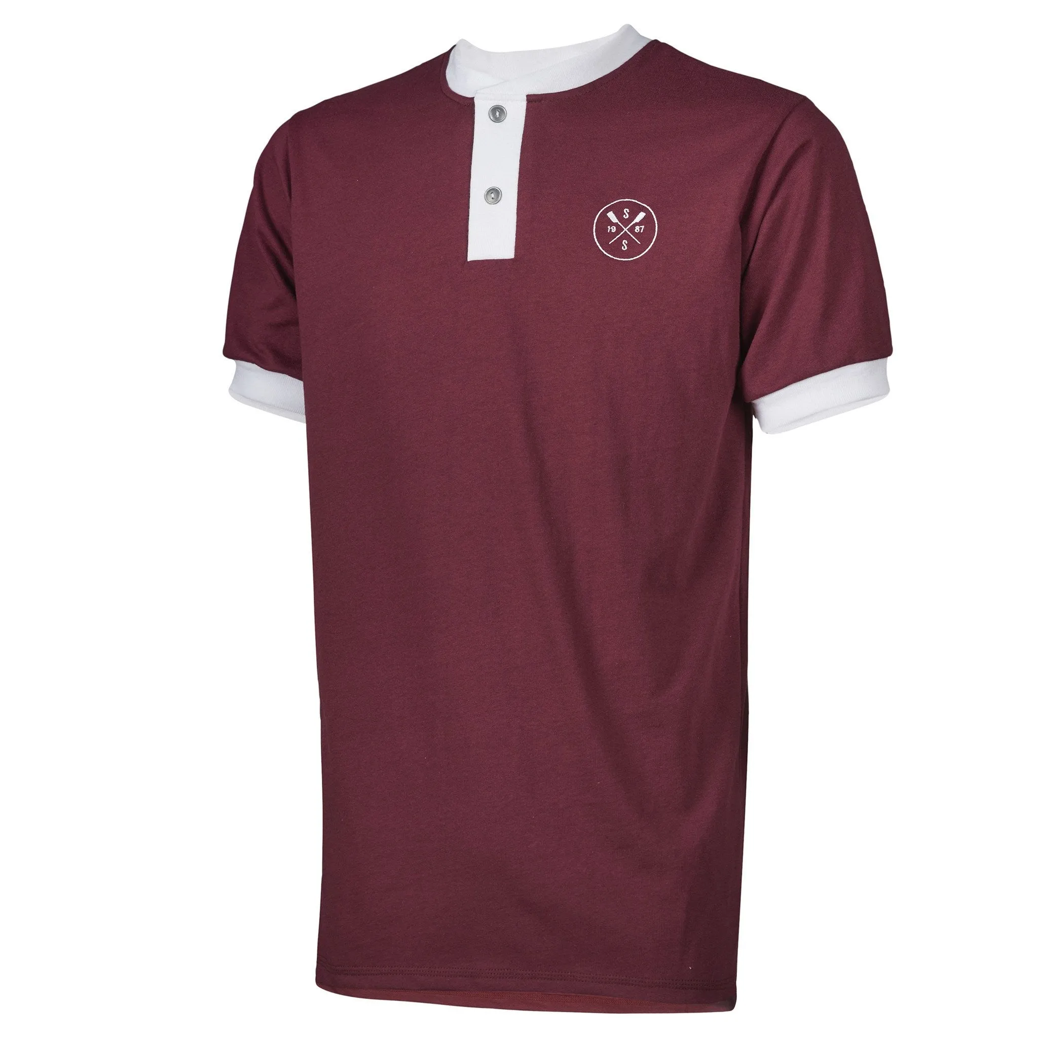 Sew Sporty Cotton Henley (Maroon)