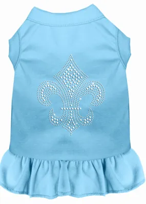 Silver Fleur De Lis Rhinestone Dress Baby Blue Lg (14)